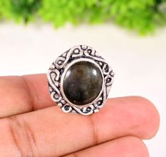 Handmade Statement Ring with Labradorite Gemstone for Women